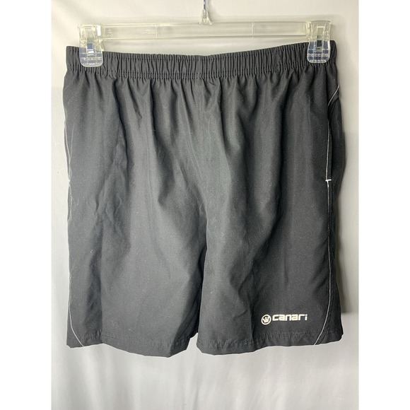 Women's L Canari Cycling Mountain Biking  Gel Built In Compression Black Shorts‎ - Picture 1 of 6
